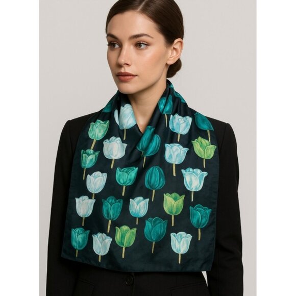 Vintage Multicolor Scarf Women's Made In Italy Size 30''x30'' - Picture 7 of 7